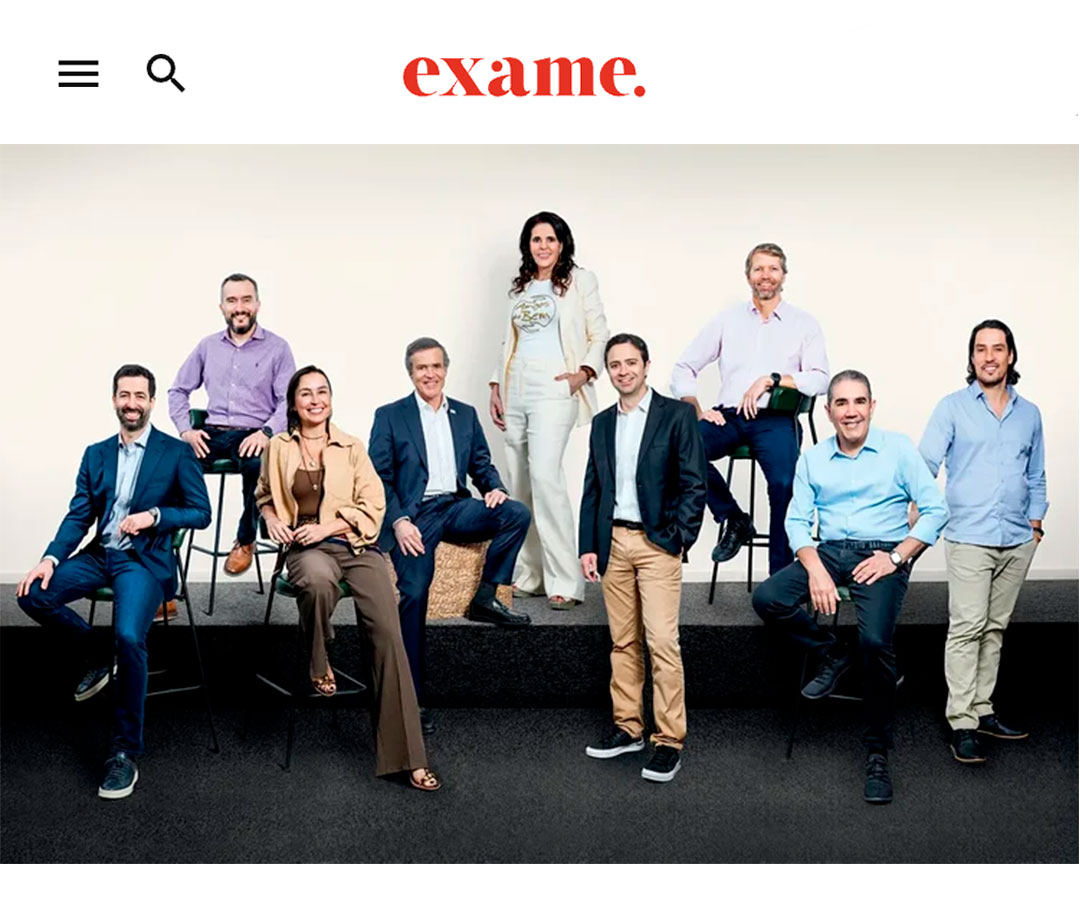 Amigos do Bem: Rafael Russowsky (GPA), José Rafael Vasquez (ex-Carrefour), Maria del Pilar Muñoz (Eurofarma), José Vicente Marino (Aché), Alcione Albanesi, Celso Ferrer (Gol), Jerome Cadier (Latam), Marcelo Patrus (Patrus Transportes) e Fernando Simões Filho (Simpar) (Germano Lüders/Exame)